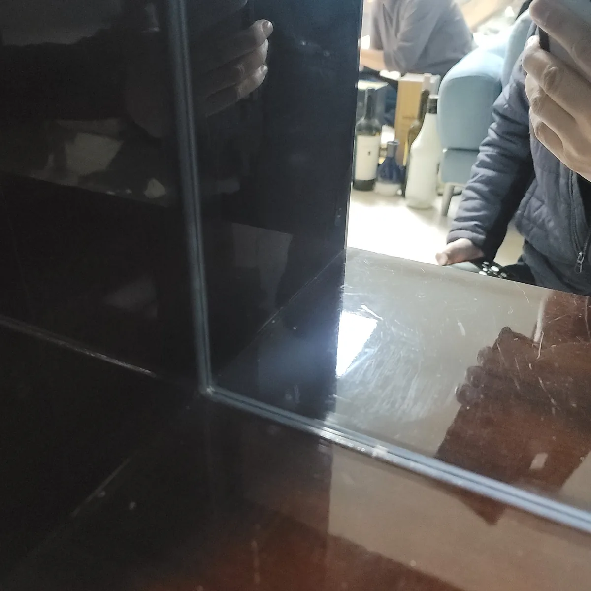 욕실 거울도어 마감 전후